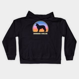 Border Collie Vintage Sunset Dog Kids Hoodie